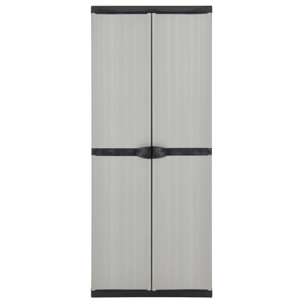 Garden Storage Cabinet with 3 Shelves Grey&Black 68x40x168 cm